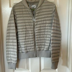 Michael Kors white white puffer, jacket, and light gray NWOT
